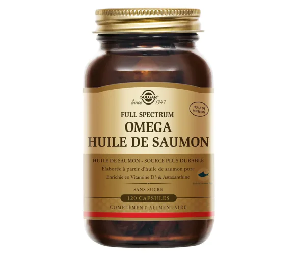 Full spectrum omega huile de saumon Solgar - pot de 120 capsules