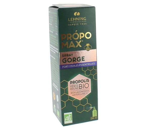 Propomax spray gorge fort/huiles essentielles propolis Lehning - spray de 30ml