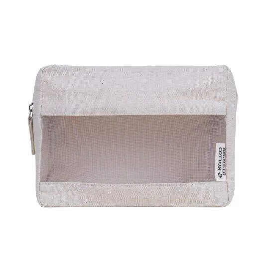 Trousse de toilette à fenêtre transparente - en coton recyclé