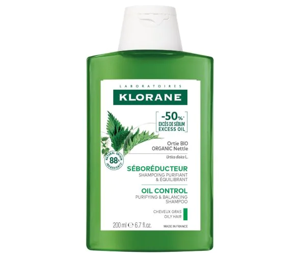 Shampoing séborégulateur cheveux gras à l'Ortie bio Klorane - flacon de 200 ml