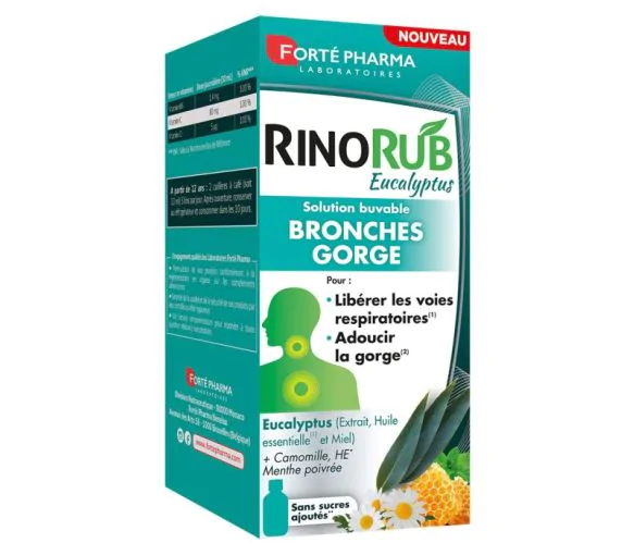 RinoRub Eucalyptus Solution buvable bronches et gorge Forté Pharma - flacon de 120ml