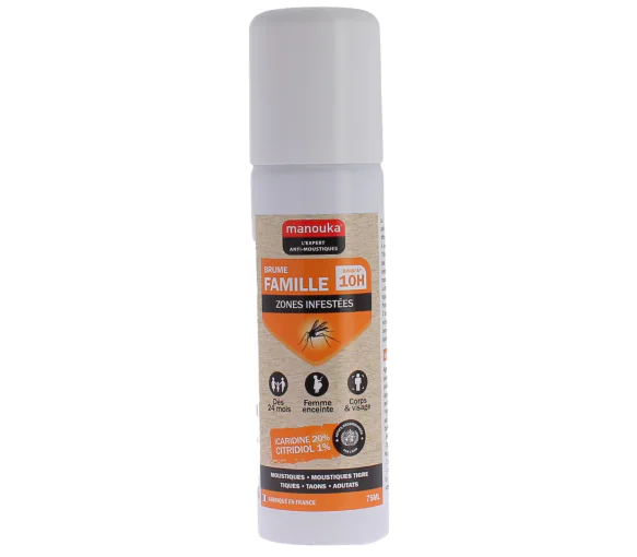 Spray anti-moustique brume famille zones infestées Manouka - spray de 75ml
