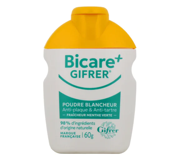 Bicare + poudre blancheur anti plaque & tartre Gifrer - flacon de 60g