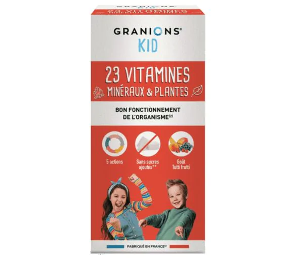 23 vitamines minéraux et plantes kids Granions - flacon de 200 ml