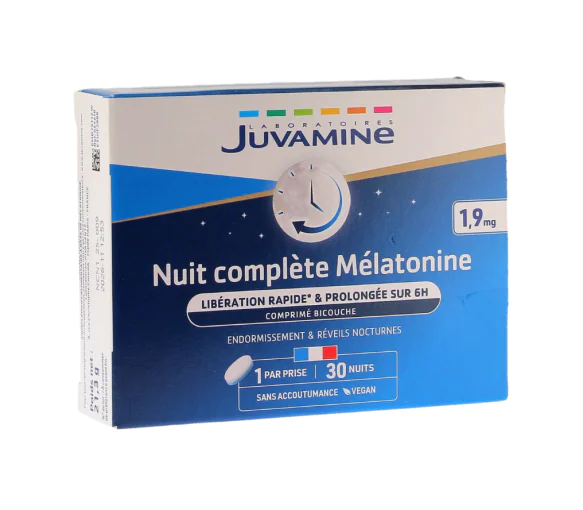 Nuit complète mélatonine Juvamine - boite de 30 comprimés