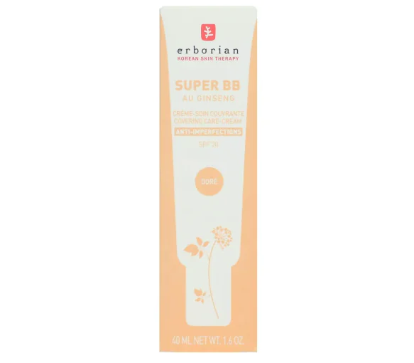 Super bb crème-soin couvrante anti-imperfections doré spf 20 Erborian - tube de 40ml
