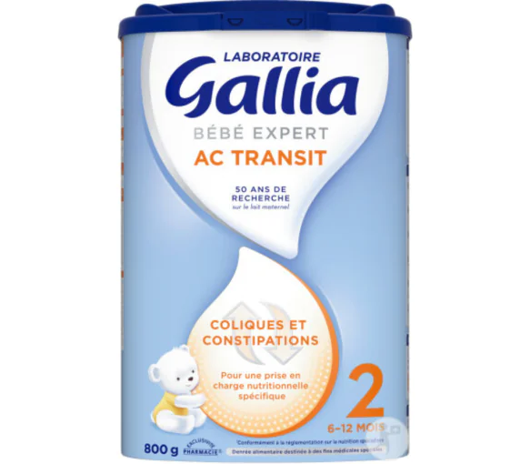 Bébé Expert AC Transit Lait en poudre 2ème âge Gallia - pot de 800g