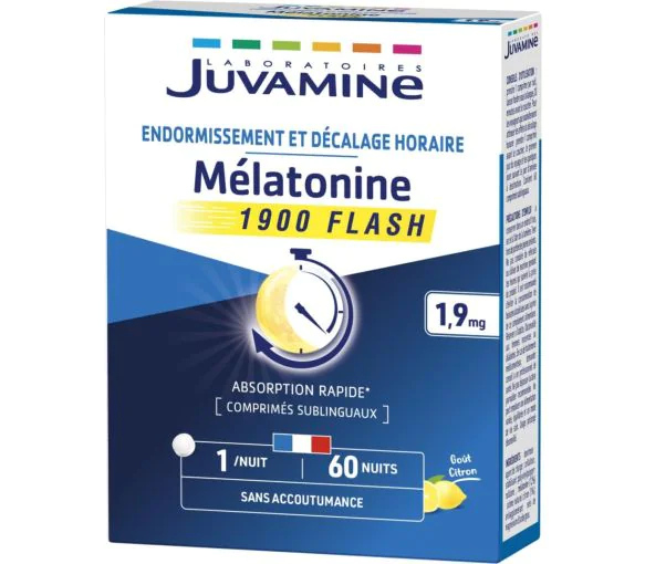 Mélatonine 1900 Flash Juvamine - boîte de 60 comprimés