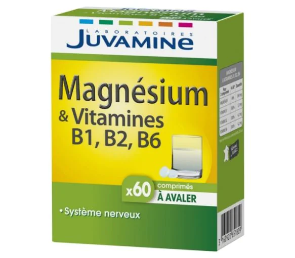 Magnésium & Vitamines B1 B2 B6 Juvamine - boîte de 60 comprimés