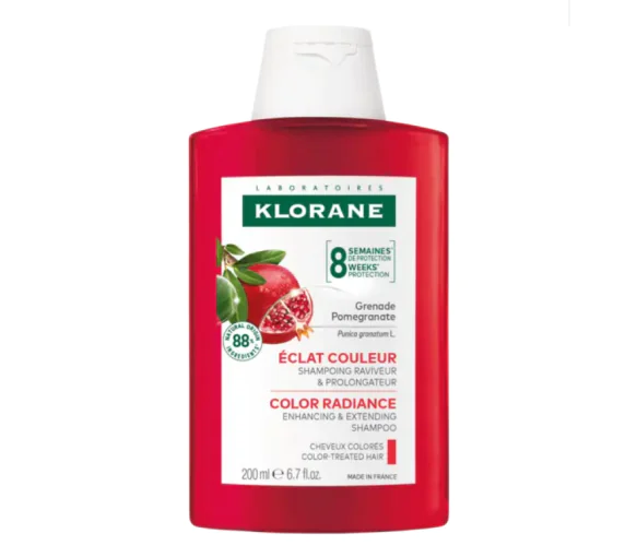Shampooing à la grenade éclat cheveux colorés Klorane - flacon de 200 ml