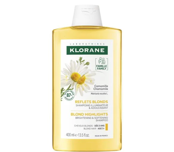 Shampooing à la camomille blondissant et illuminateur Klorane - flacon de 400 ml