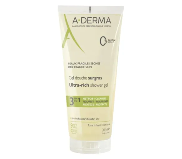 Gel douche surgras A-Derma - tube de 200ml
