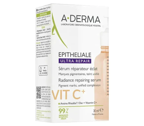 Epitheliale ultra repair sérum réparateur éclat vitC+ A-Derma - flacon-pipette de 30ml