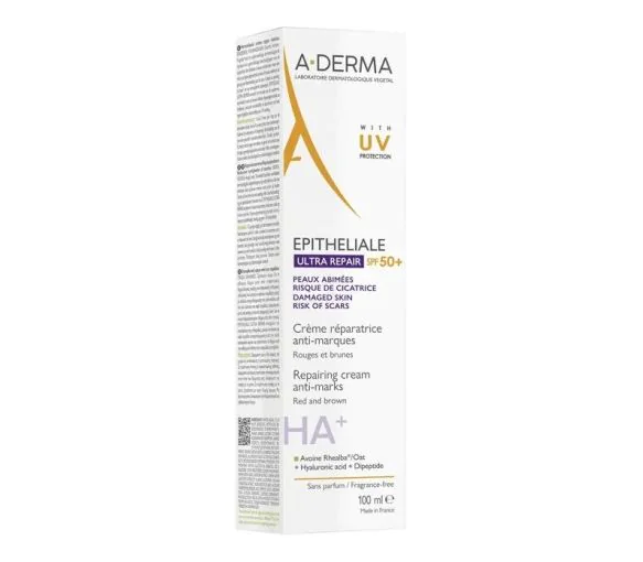 Epitheliale Ultra repaire HA+ crème réparatrice anti-marques SPF50+ A-Derma - tube de 100ml