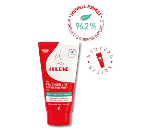 Gel fraîcheur vive pieds échauffés et fatigués Akileïne - tube de 75ml