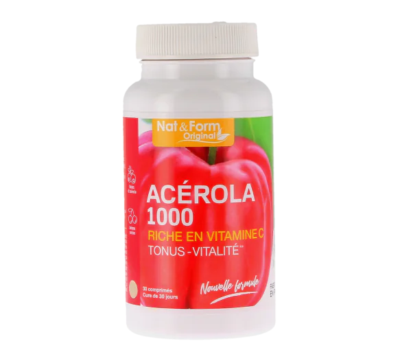 Acérola 1000 Nat&Form - pot de 30 comprimés