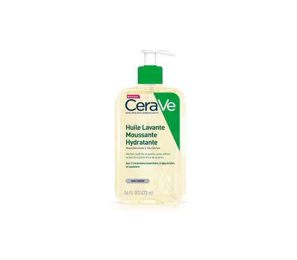 Huile lavante moussante hydratante Cerave - flacon-pompe de 473ml