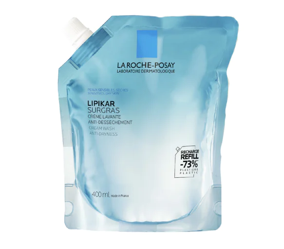 Lipikar surgras crème lavante La Roche-Posay - éco-recharge de 400ml