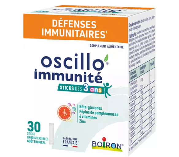 Oscillo immunité défenses immunitaires Boiron - boite de 30 sticks