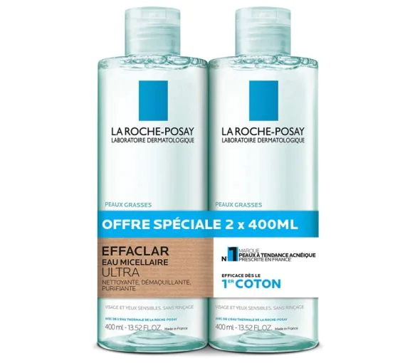 Effaclar eau micellaire ultra La Roche Posay - offre spéciale 2x400ml