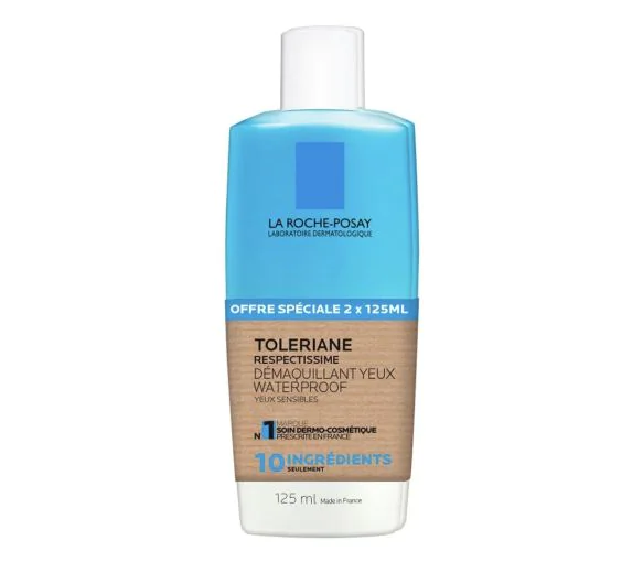 Tolériane respectissime démaquillant yeux waterproof La Roche-Posay - lot de 2 flacons de 125ml