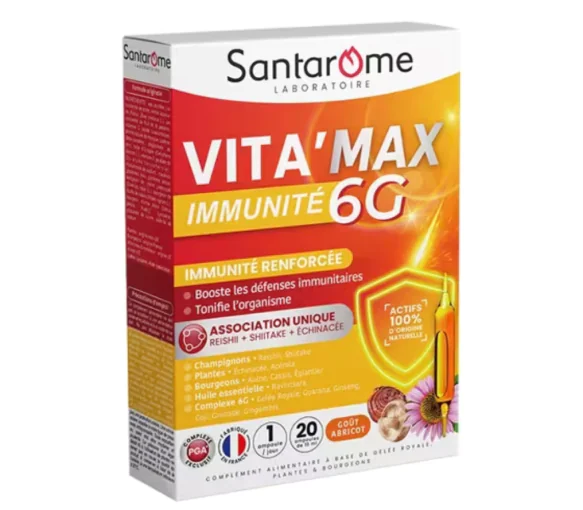 Vita'Max immunité 6G Santarome - boite de 20 ampoules de 10ml
