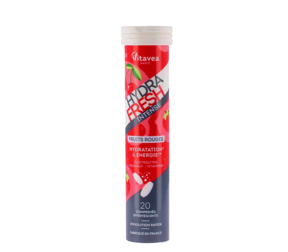 Hydrafresh intense fruits rouges hydratation & énergie Vitavea - tube de 20 comprimés effervescents