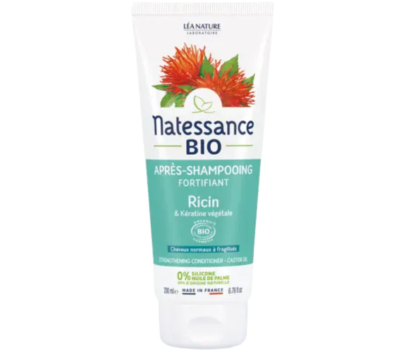 Après-shampooing fortifiant au ricin bio Natessance - tube de 200ml