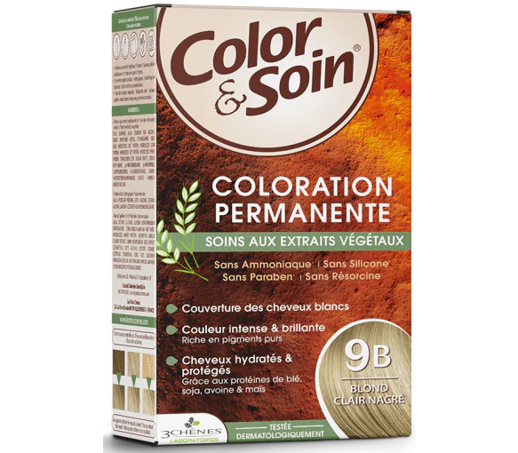 Color & soin coloration permanente blond clair nacré 9B Les 3 chênes - 1 kit
