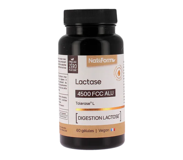 Lactase tolérase L 4500 fcc alu Nat&form - pot de 60 gélules
