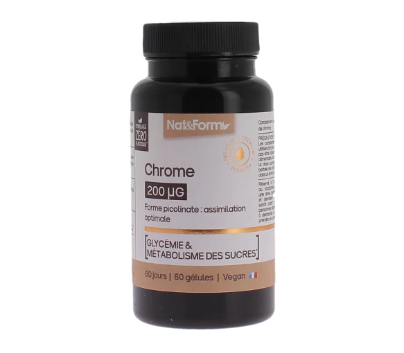 Chrome picolinate 200 g Nat&form - pot de 60 gélules