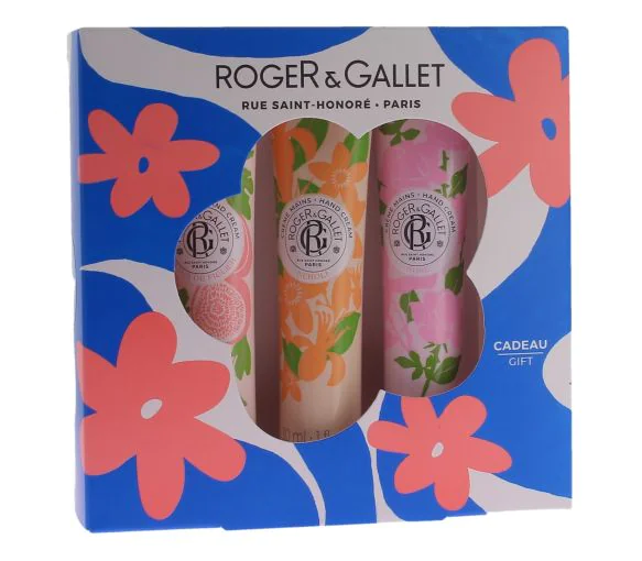 Trio crèmes mains bienfaisante fleur de figuier, néroli, rose Roger & Gallet - coffret de 3 crèmes de 30ml