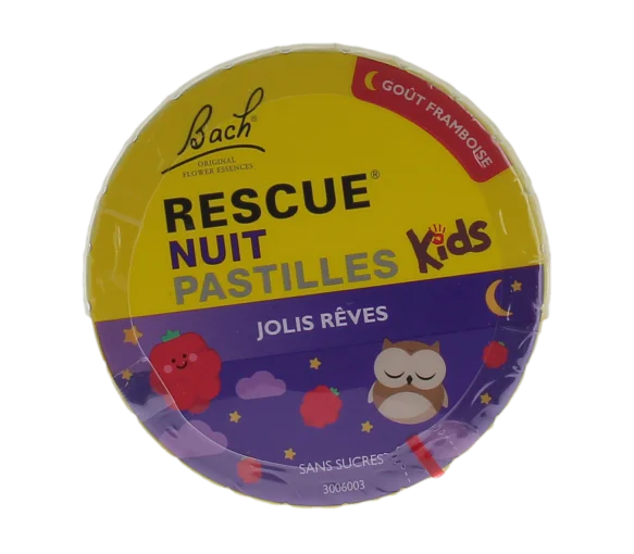 Pastilles rescue nuit kids jolis rêves goût framboise - boite de 50g