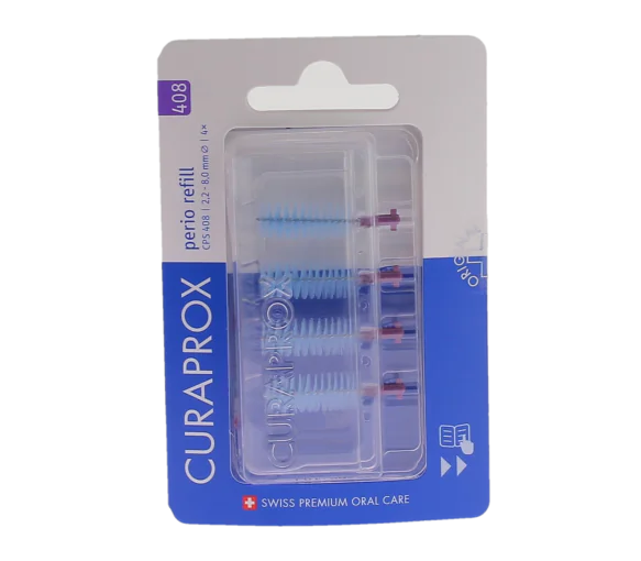 Recharge brossettes interdentaires perio refill taille 408 Curaprox - boite de 4 recharges