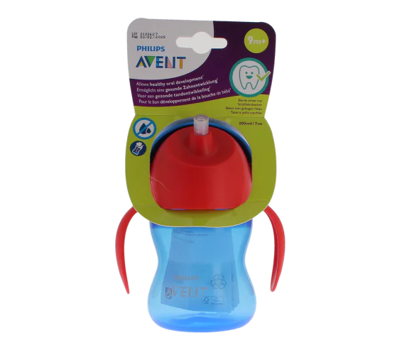 Avent tasse avec paille bleu 9 mois et + Philips - tasse de 200ml