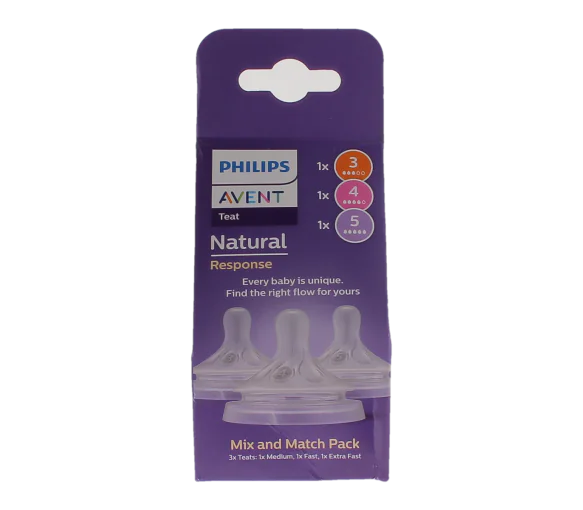 Avent natural response teat tétines mix & match Philips - pack de 3 tétines