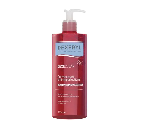 Dexeclear gel moussant anti-imperfections Dexeryl - flacon-pompe de 400ml
