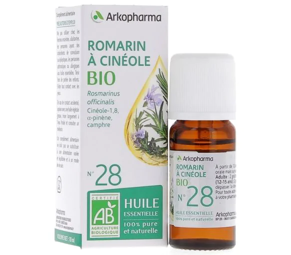 Huile Essentielle Romarin à Cinéole Bio n°28 Arkopharma - flacon de 10 ml