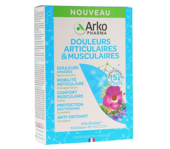 Douleur articulaires et musculaires Arkopharma - boite de 20 ampoules