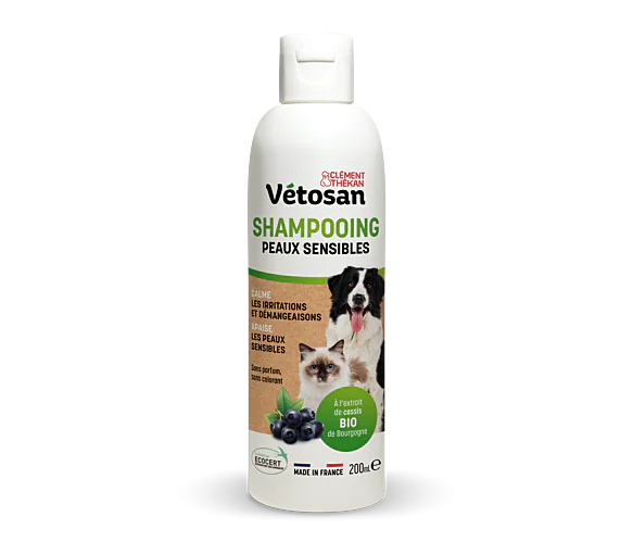 Vétosan ShampooIng peaux sensibles Clément Thékan - flacon de 200ml