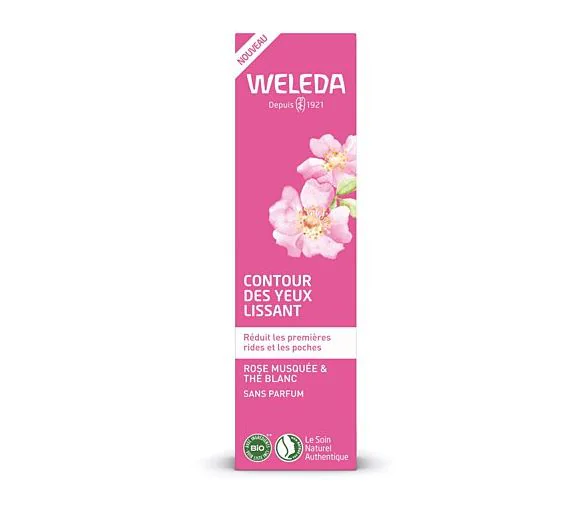 Contour des yeux lissant rose musquée et thé blanc Weleda - tube de12ml