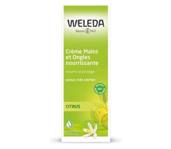 Crème nourrissante mains et ongles citrus Weleda - tube de 50ml