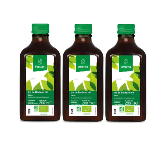 Jus de bouleau bio détox Weleda - lot de 3 flacon de 200ml