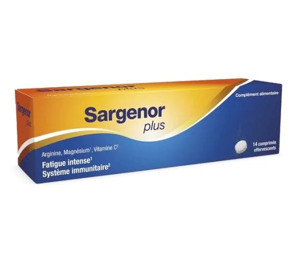 Sargenor plus Arginine, Magnésium, Vitamine C - tube de 14 comprimés effervescents