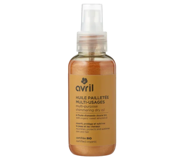 Huile pailletée multi-usages bio Avril - spray de 100ml