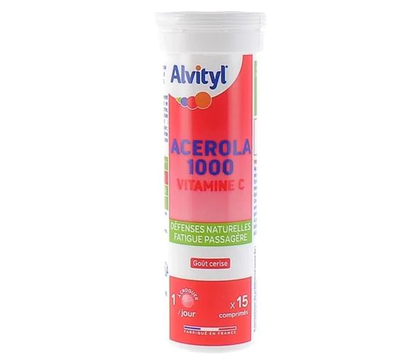 Acérola 1000 Vitamine C Alvityl - tube de 15 comprimés à croquer