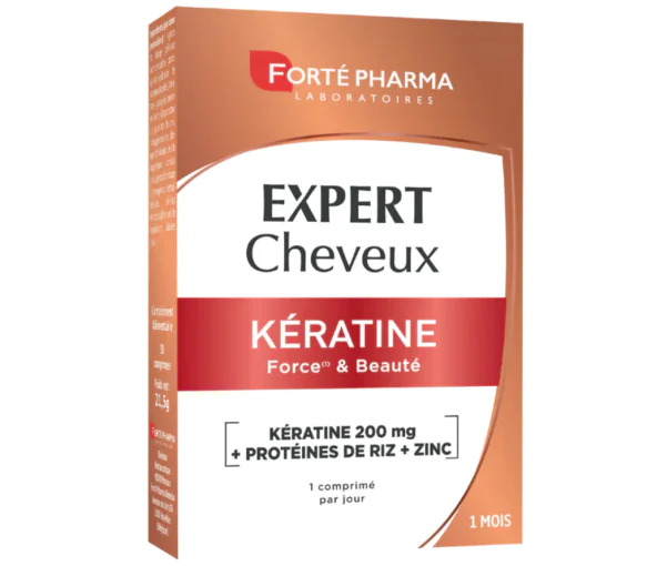 Expert cheveux kératine Forté Pharma - boite de 30 comprimés