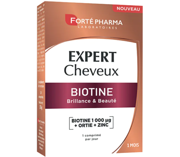 Expert cheveux biotine Forté Pharma - boite de 30 comprimés