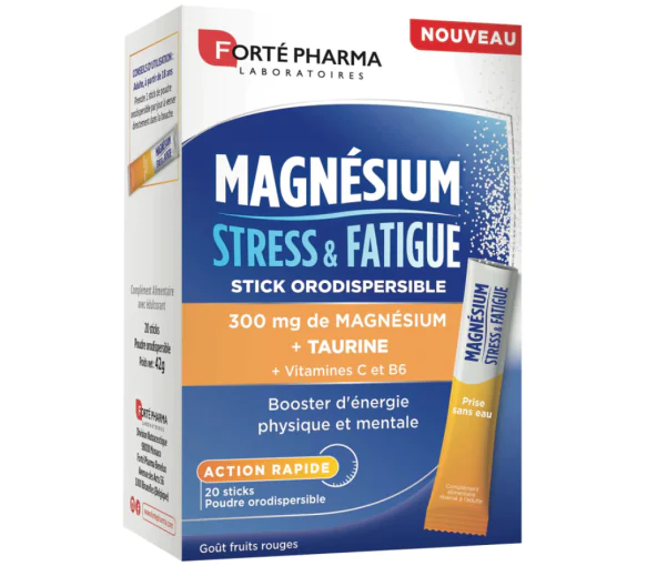 Magnésium stress & fatigue Forté Pharma - boite de 20 sticks
