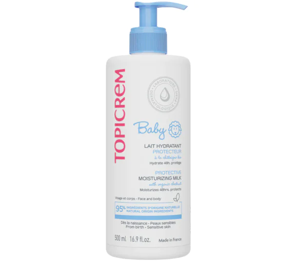 Lait hydratant protecteur baby Topicrem - flacon-pompe de 500ml